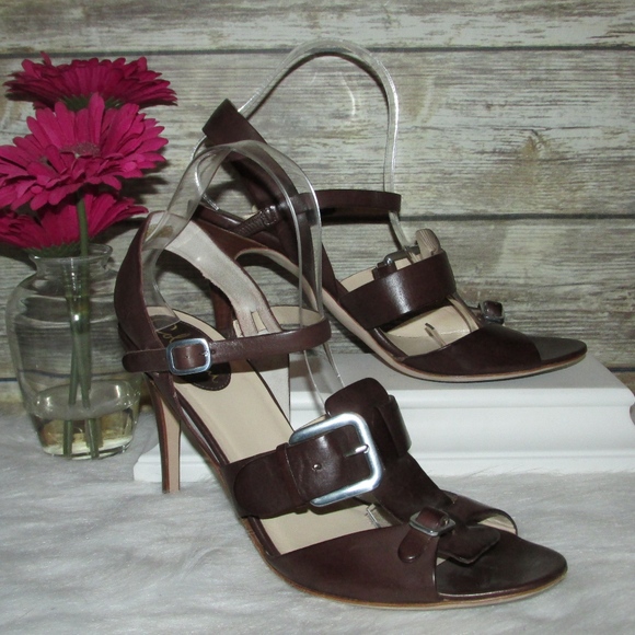 Cole Haan Collection Brown Leather Sandal Heels